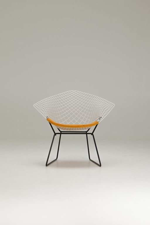 Chaise Diamond - Coussin d'assise jaune - Harry Bertoia
