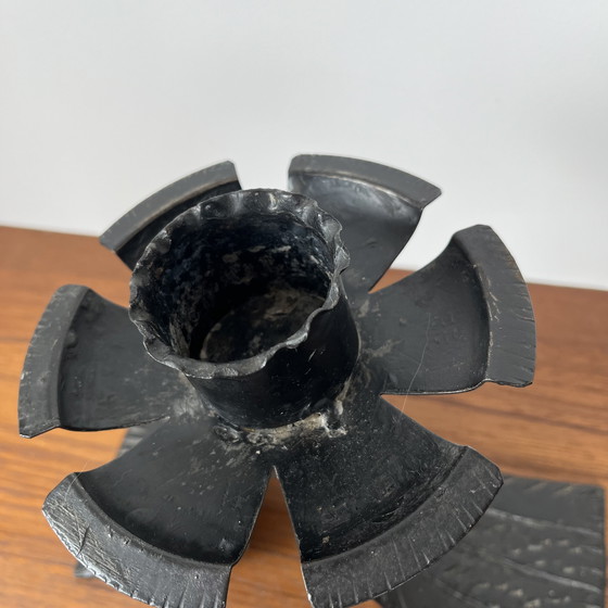 Image 1 of Schwarzer schmiedeeiserner Kerzenständer, 1960er/70er Jahre