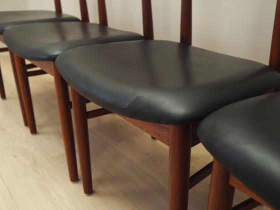 Image 1 of Set van vier teakhouten stoelen, Deens ontwerp, jaren 1960, fabricage: Bruno Hansen, ontwerper: Henning Kjærnulf