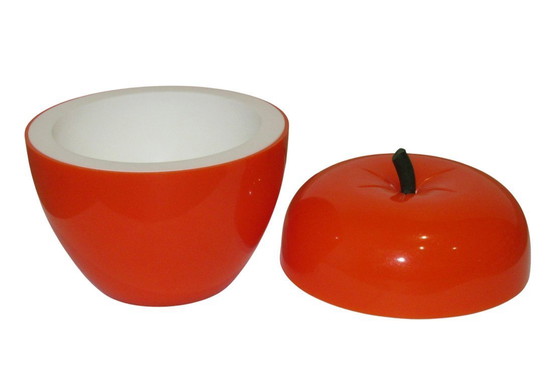 Image 1 of Secchiello per il ghiaccio e cubetti di ghiaccio color mela-arancio, design anni '70