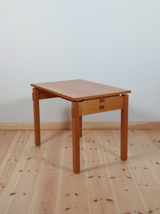 Image 1 of Vintage pine wood side table, journeyman's piece