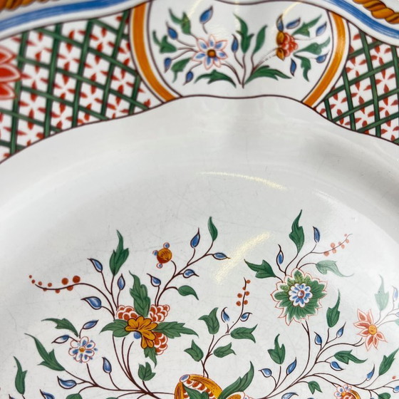 Image 1 of Set aus 8 Gien-Speisetellern, Dekor Rouen Esparsette, 1990