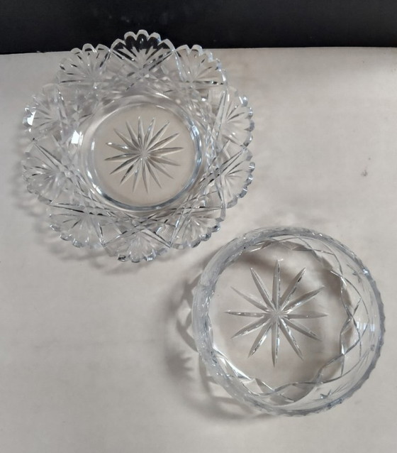 Image 1 of ciotola di cristallo con sottopiatto/piatto