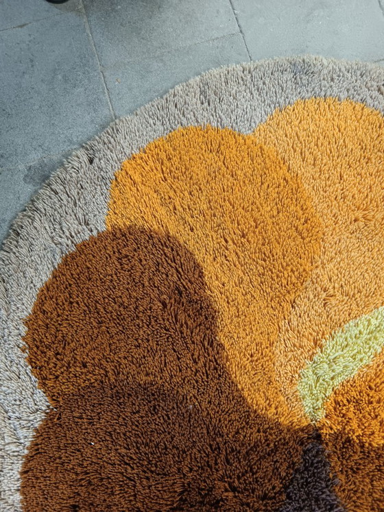 Tapis rond vintage Desso à poils longs – années 1970 – Objets déco, Wool (photo 4 of 6)