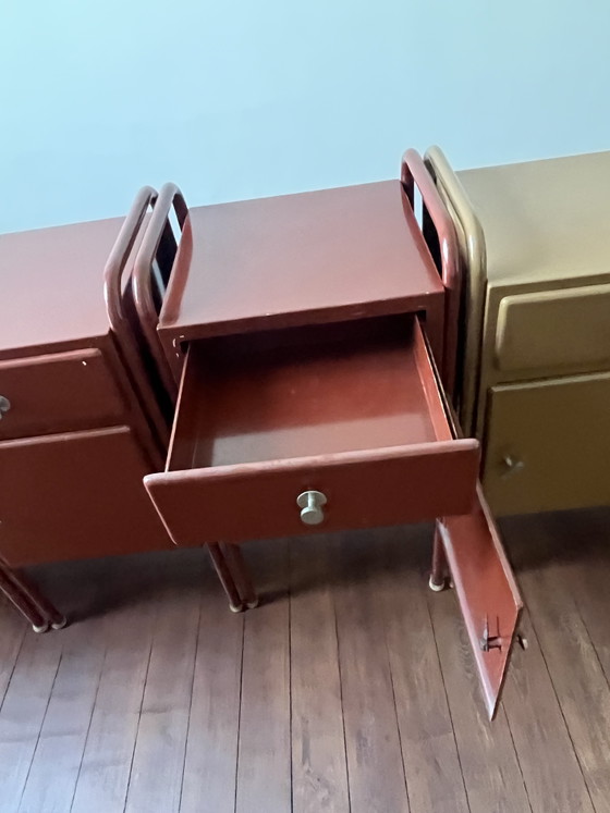 Image 1 of Industrieel design, nachtkastje, Mertens Mortsel, vintage 50, Mertens Mortsel