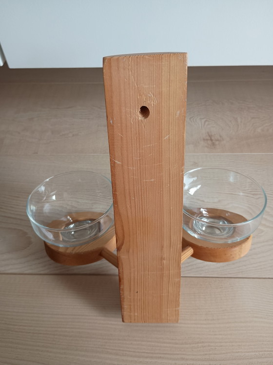 Portavelas de madera de teca escandinavo Harlyk Denmark años 70. Los vasos están intactos. – Harlyk Denemarken (photo 4 of 6)