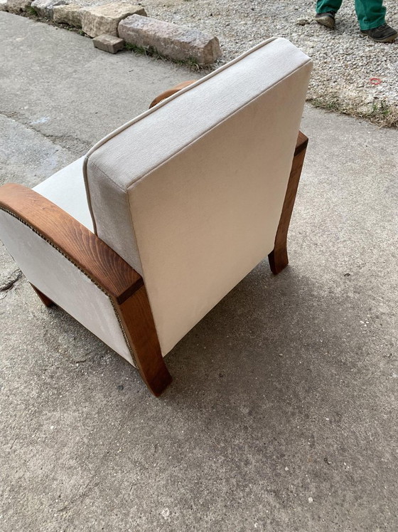 Art Deco Beige Lounge Chair, 1920s – Armchairs, Wood (photo 3 of 8)