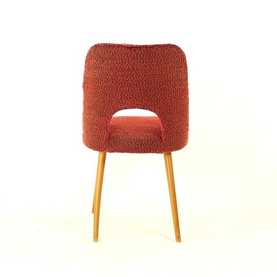 Vintage eetkamerstoelen van Oswald Heardtl voor Ton, Tsjechoslowakije, jaren 60, set van 4 – Textile, Wood (photo 13 of 15)