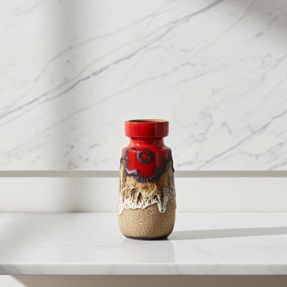 Image 1 of Vaso della Germania Ovest 242-22 – Ceramica vintage di metà secolo, stile Fat Lava