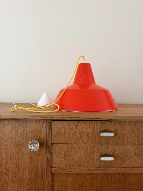 Vintage Louis Poulsen industrial lamp - Danish design lamp – Pendant lamps, Metal (photo 7 of 9)