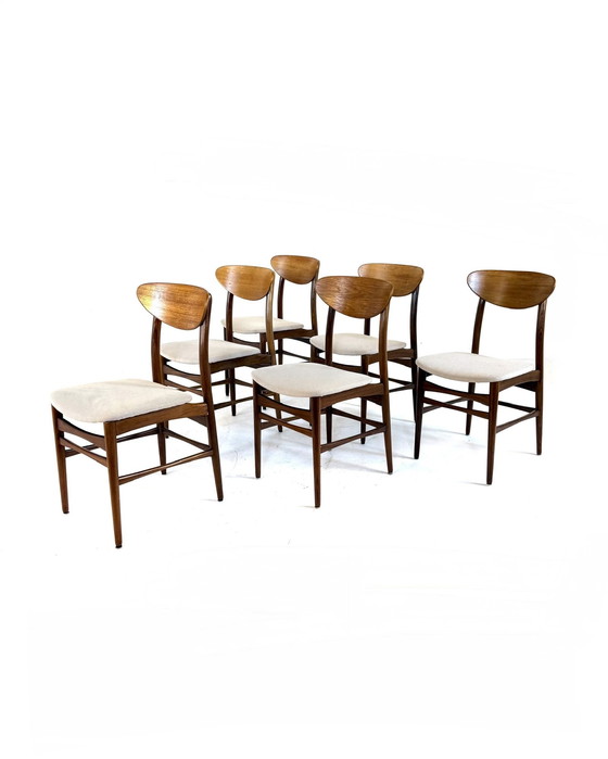 Image 1 of 6 chaises de salle à manger danoises restaurées des années 60