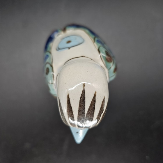 Image 1 of Uccello in ceramica Tonala firmato Ken Edwards Studio Art Messico Grande Vintage