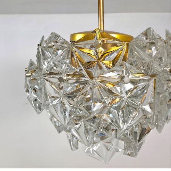 Kinkeldey Kroonluchter 70s Messing Kristal Mid Century – Crystal, Brass (photo 6 of 7)