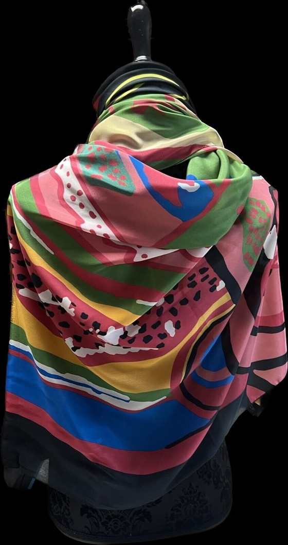 Image 1 of Guillaume Corneille Bain De Soleil Grand Carré De Soie Soieries Brochier 140x140 CM