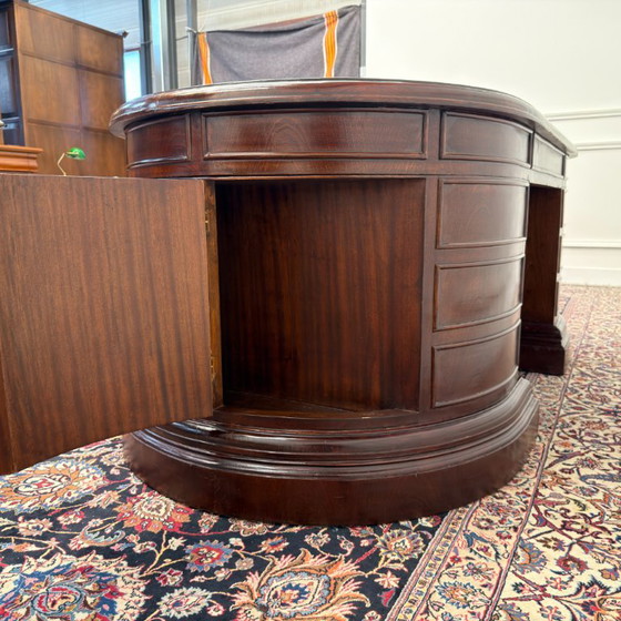 Grande Scrivania Ovale Classica Inglese – Scrivanie, Wood, Brass (photo 10 of 20)