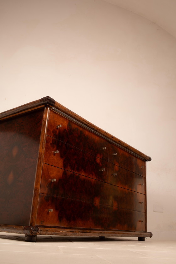 Alberto Smania Marango Cassettiere in radica e bambù Studio Smania – Leather, Brass, Italian Design (photo 16 of 26)