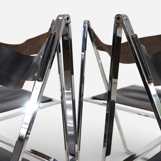 Image 1 of Juego de cuatro sillas de comedor plegables Lübke de Fantoni&Geraci, 1969