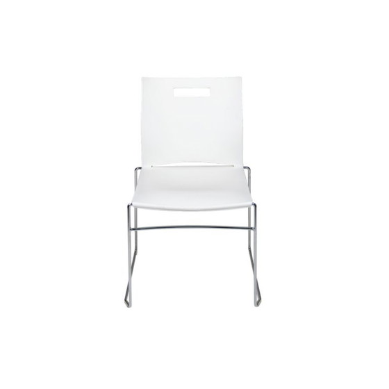 Image 1 of 10x Fix design stoel, wit/chroom, zonder armleggers