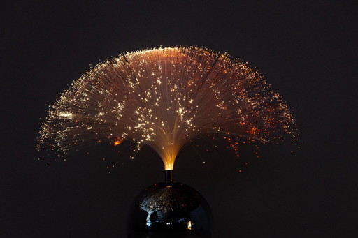 Vintage-Tischlampe mit Glasfaseroptik aus den 1970er Jahren