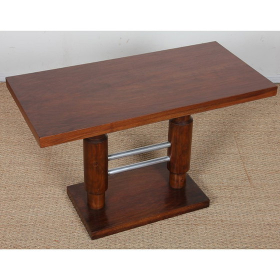 Image 1 of Modernist coffee table in wood and chromed metal, 1930