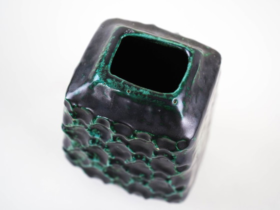 Ceramic vase, German design, 1970s, made in West Germany, Green, Vintage (photo 6 of 8)