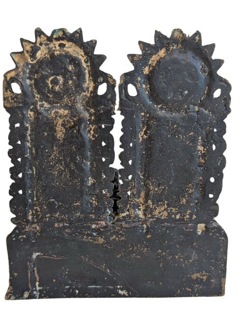 Antico Altare Domestico Nepalese in Bronzo Shiva e Parvati con Oro – Vetrine, Bronze, Gold (photo 4 of 9)