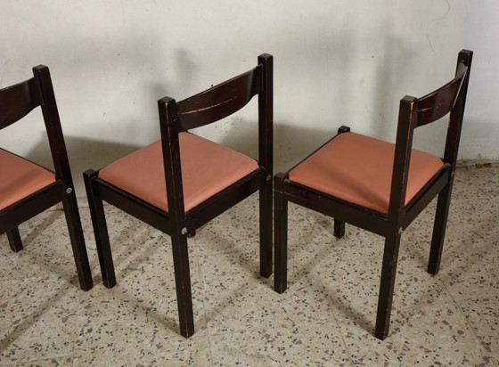 Set di 4 sedie da pranzo di design italiano 1980 – Legno, Retro (photo 7 of 10)