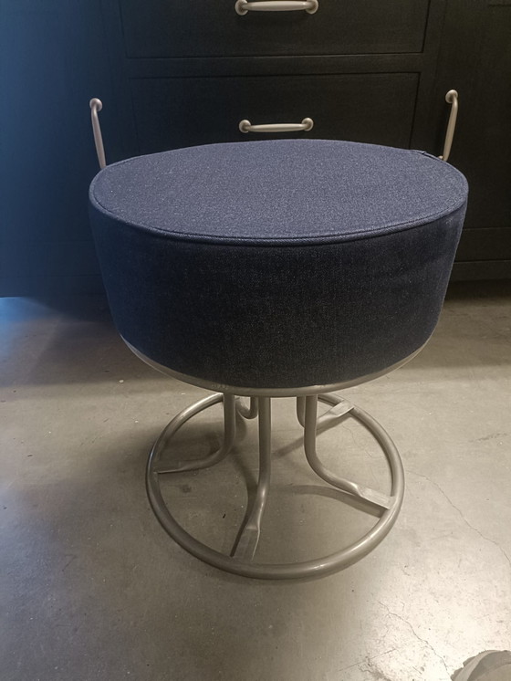 Image 1 of Blue canvas pouf