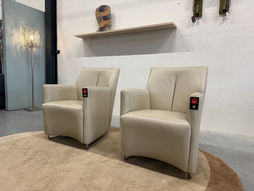 2 Sillones Leolux Galathea Senso color blanco roto
