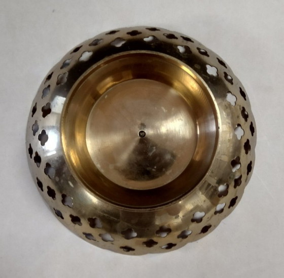 Image 1 of Ciotola in ottone vintage fatta a mano con motivo a croce