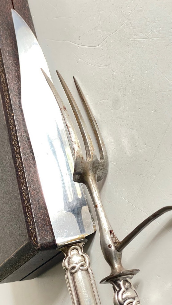 Image 1 of COUVERTS à Viande Argent et Métal argenté PARIS France