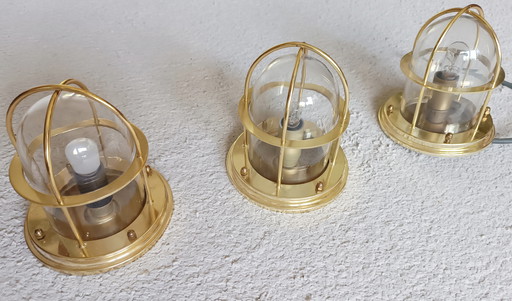 3 x vintage plafondlampen in maritieme stijl