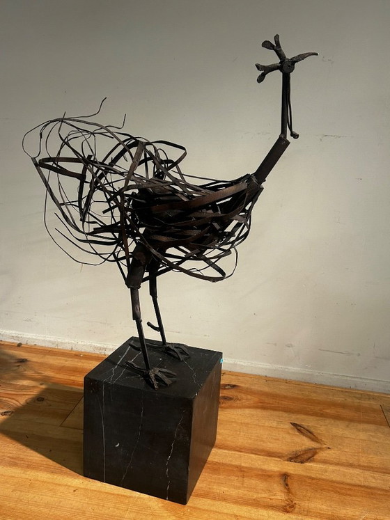 Skulptur aus Recyclingmaterial: Hahn – Bildhauerei, Metal, Stone (photo 18 of 20)