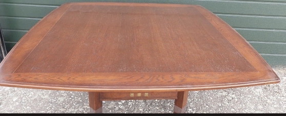 Mesa de comedor Art Nouveau de madera de cerezo – Mesas de comedor, Latón (photo 4 of 6)