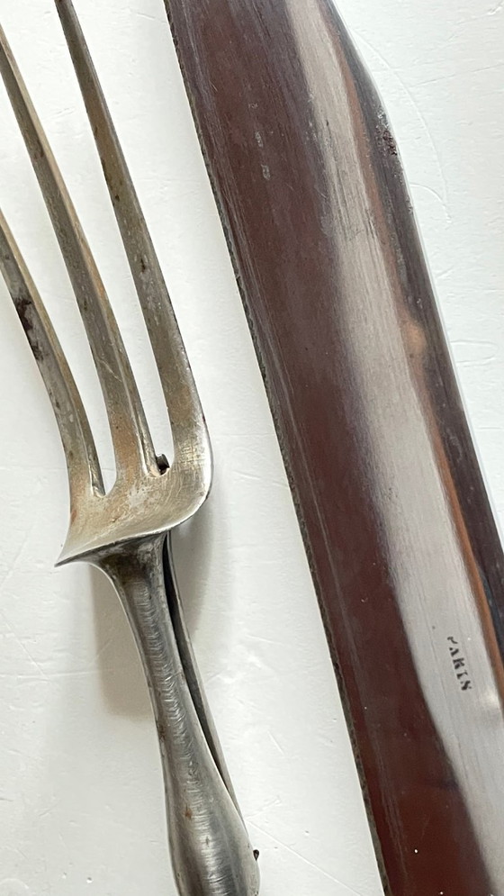 Image 1 of COUVERTS à Viande Argent et Métal argenté PARIS France