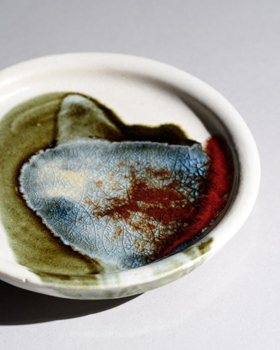 Image 1 of Barbara Stehr Studiokeramik Plate Duo Ø 15 cm German Art Pottery Vintage 60s-70s