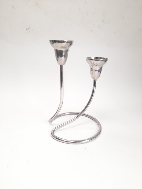 Image 1 of Two-arm candlestick by Georg Jensen, Denmark