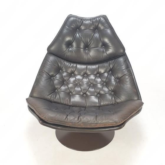 Image 1 of F588 vintage armchair with ottoman by Geoffrey Harcourt for Artifort, 1960