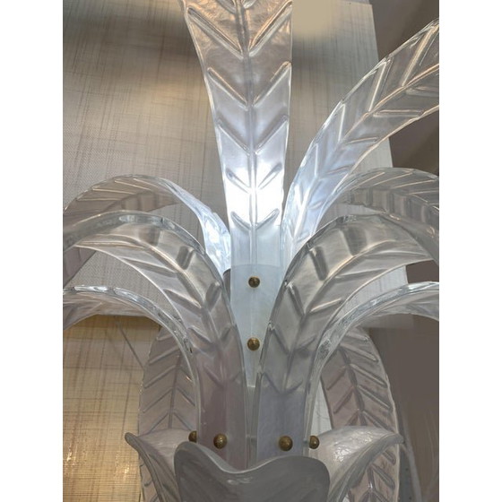 Image 1 of Vintage Opalino Palm Tree Murano Glass Floor Lamp