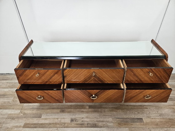 Image 1 of Commode en acajou du Mid Century des années 1950 avec miroir