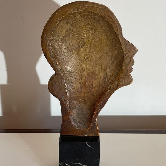 Terracotta Profiel van Garçonne Vrouw door Antonio Banchelli, 1925 – Beeldhouwkunst, Marble, Art Deco (photo 14 of 16)