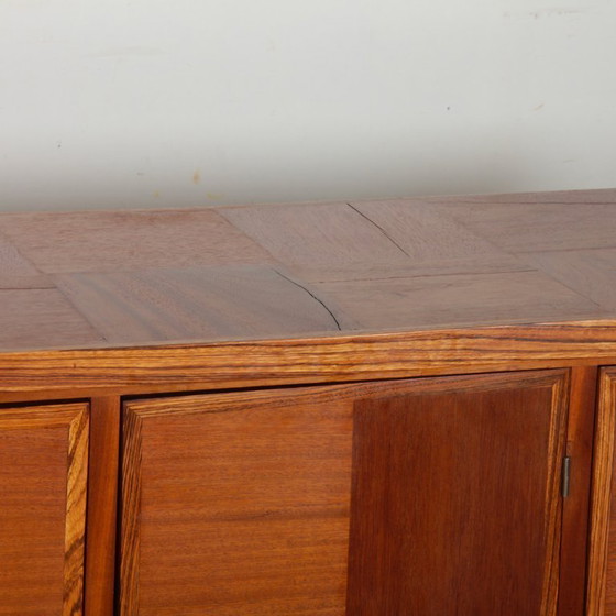 Image 1 of Large sideboard in solid wood, modernist work from the 1950s