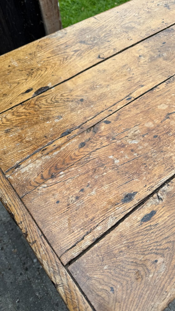 Image 1 of Table de ferme rectangulaire ancienne