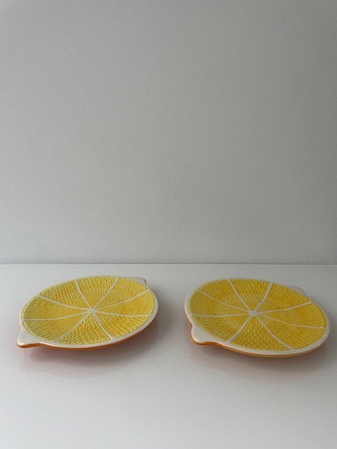 Image 1 of Assiettes en céramique ensoleillées sur le thème des agrumes - de joyeux accroche-regards !