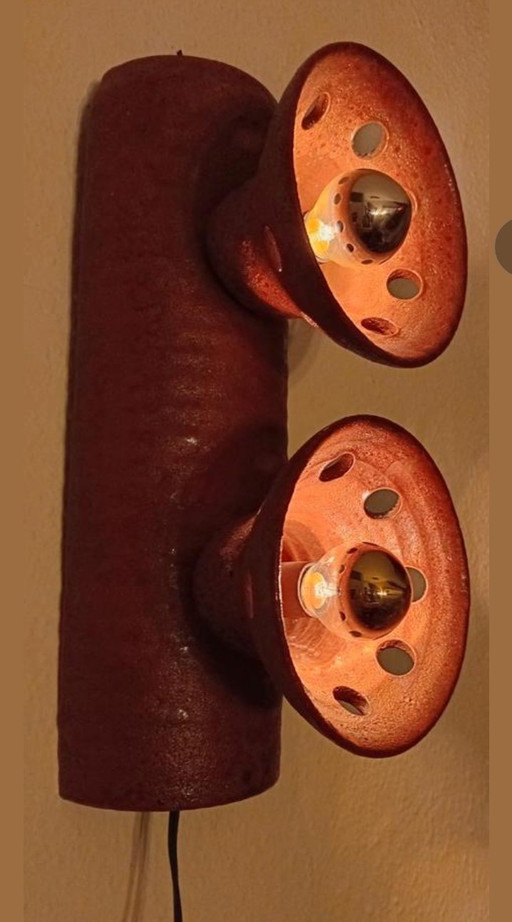 Vintage Brutalist Wall Lamp 1970s Space Age Fatlava