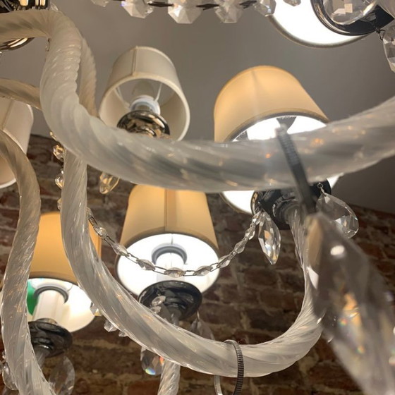 Italamp Lenoir White 10+5 – Italiaanse Kristallen Designluster – Kroonluchters, Glass, Crystal (photo 7 of 8)