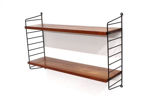 ¡Como nuevo! Estante vintage de teca Nisse Strinning, mediados de siglo, años 60 y 70, n.° 1