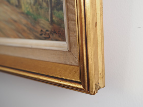 Image 1 of Gemälde "Der Bauernhof unter den Weiden", skandinavisches Design, 1960er Jahre