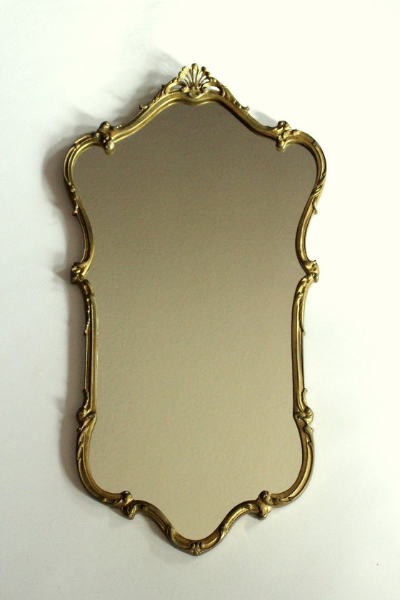 Image 1 of Wardrobe mirror - Wall mirror - Brass frame - Vintage