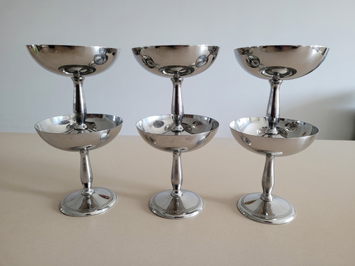 6 stainless steel coupes
